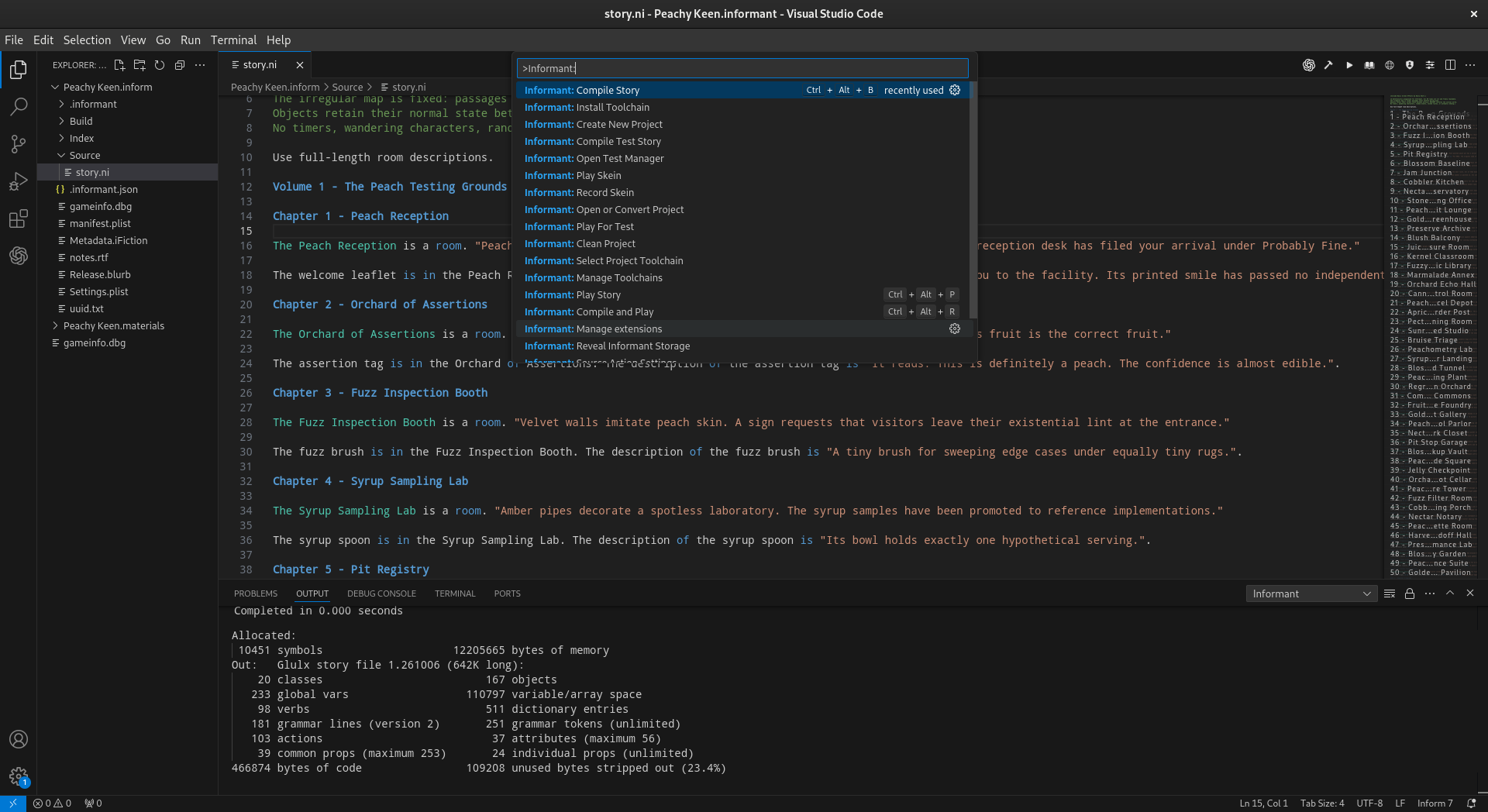 Informant commands can be accessed via the VSCode Command Palette.